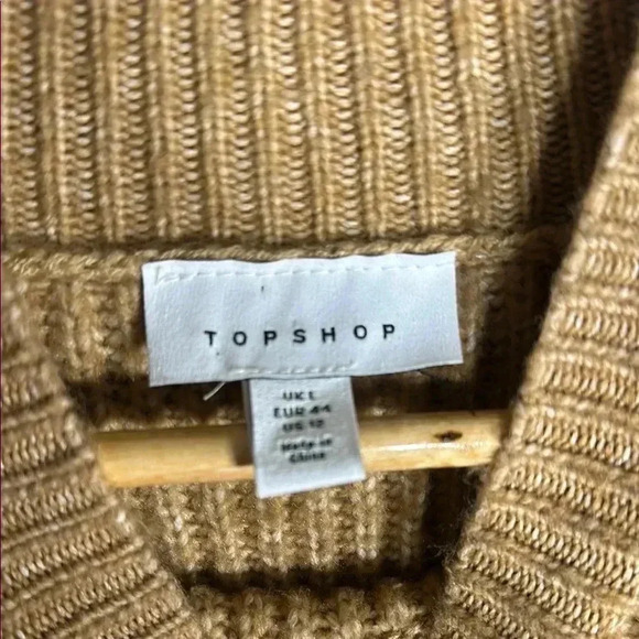 TOPSHOP Cozy Brown Turtleneck Sweater - Picture 7 of 8